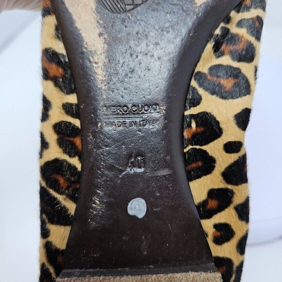 AGL Monika Cap Toe Ballet Flats Shoes Leopard Print Women’s Size 10 Calf Hair - Picture 9 of 13